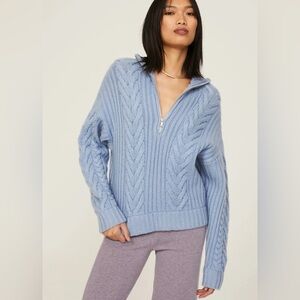 NAADAM Open Back Cashmere Cable Knit Sweater